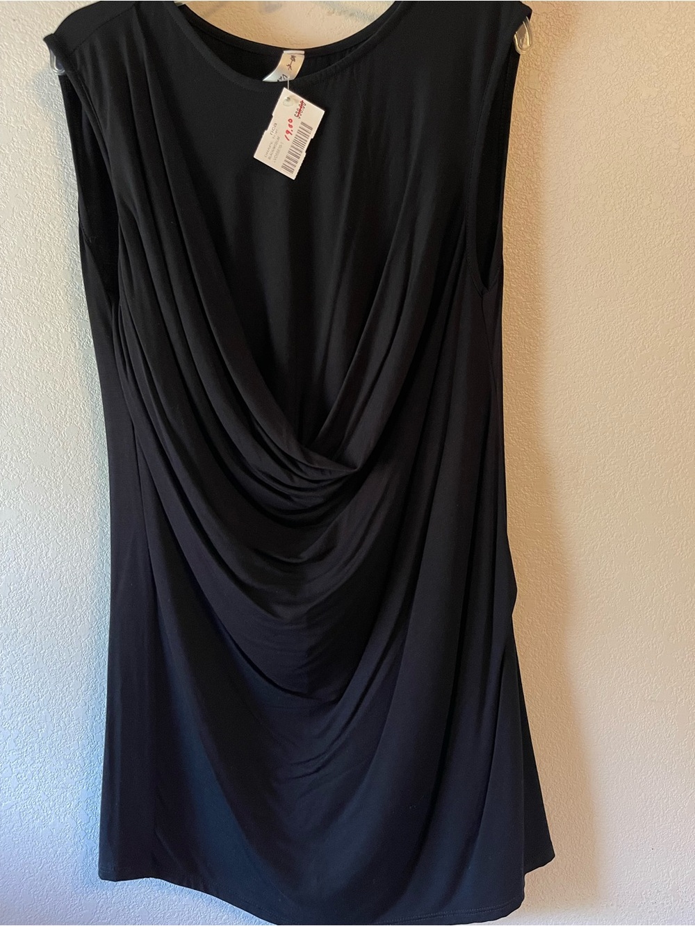Vanilla Bay Black Draped Cowl Neck Sleeveless Blouse